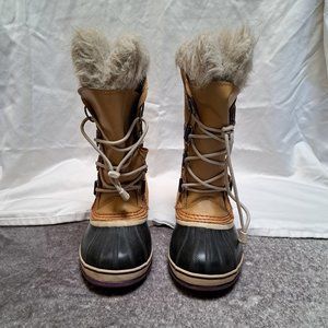 Sorel Tall Joan Of The Artic Faux Fur Waterproof Winter Boots - Size 4 - Tan